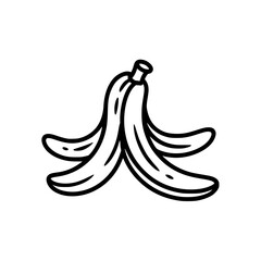 Banana peel outline illustration