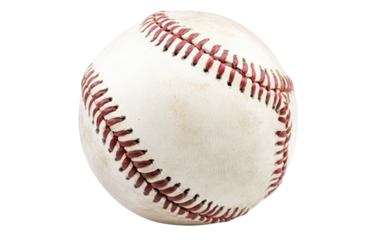 Baseball Close up Sports Equipment Red Stitching Isolated On Black Background Game Play Base