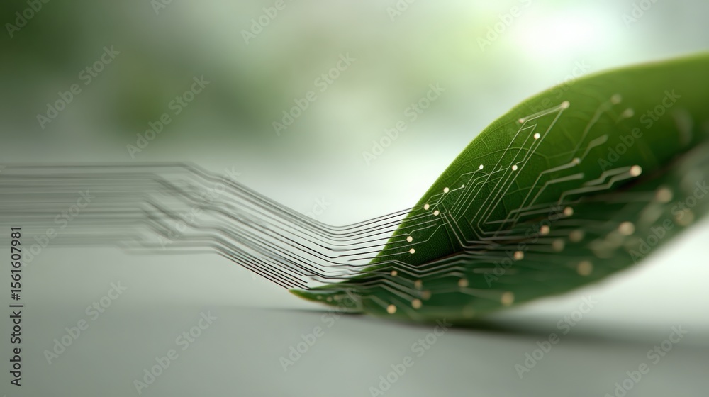 Poster Close-up of a green printed circuit board with electronic circuitry and components.