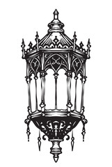 vintage lamp hand drawing