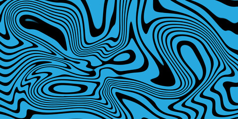 Abstract linear distorted pattern. Retro hippie colorful background with wavy psychedelic texture