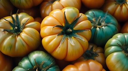 Closeup of Colorful Heirloom Tomatoes Variety