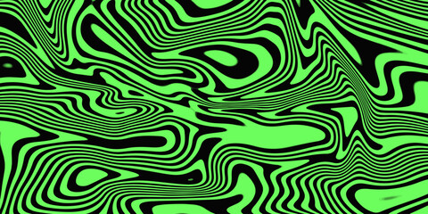 Abstract linear distorted pattern. Retro hippie colorful background with wavy psychedelic texture