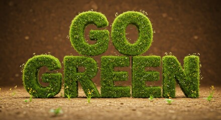 Eco-friendly message with go green text on natural background for environmental awareness