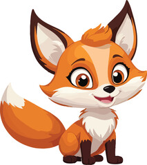 Obraz premium red fox cartoon