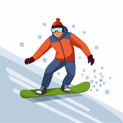 person snowboarding down a steep slope with snow spray