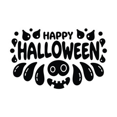 Happy Halloween text banner, vector Premium Vector