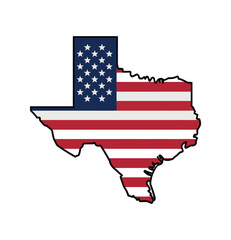 Texas state silhouette filled with american flag design representing patriotism, national pride, and united states heritage