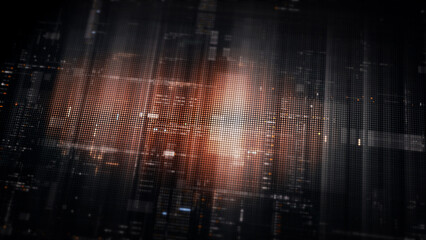 Futuristic digital screen matrix with encrypted data, hi-tech telemetry, and dynamic code patterns....