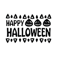 Happy Halloween text banner, vector Premium Vector