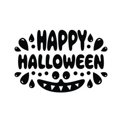 Happy Halloween text banner, vector Premium Vector