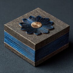 Elegant, square gift box with intricate design
