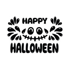 Happy Halloween text banner, vector Premium Vector