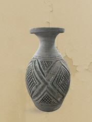 Vintage Clay Pot Collage,Ancient Thai Pottery &ndash; Timeless Craft in Minimal Form