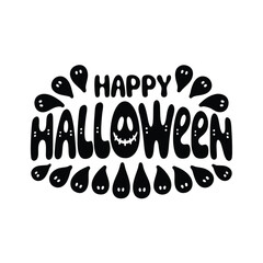 Happy Halloween text banner, vector Premium Vector