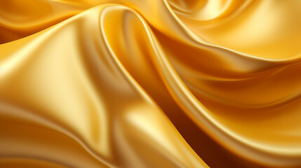 Fototapeta premium Liquid gold metallic dynamic glossy fluid abstract luxurious background. Shiny melted gold splash. Digital 3D illustration.