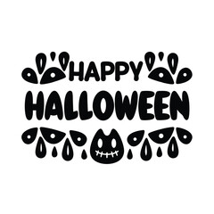 Happy Halloween text banner, vector Premium Vector