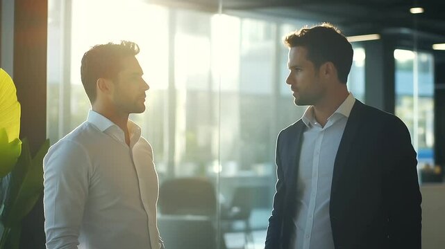 business professionals discussing a project together in a modern office setting, focusing on strategy and planning business meeting, teamwork, office collaboration, corporate p,Business professiona