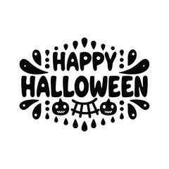 Happy Halloween text banner, vector Premium Vector