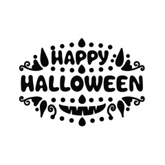 Happy Halloween text banner, vector Premium Vector