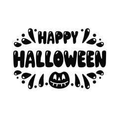 Happy Halloween text banner, vector Premium Vector