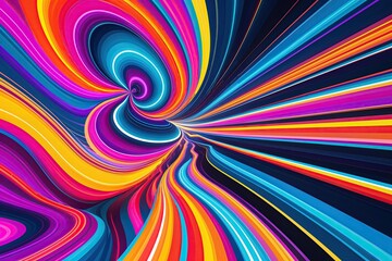 Vivid Wallpaper Thriving on Energy from Swirling Geometric Shapes and Bright Lines