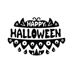 Happy Halloween text banner, vector Premium Vector