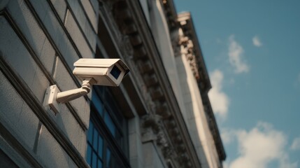 security camera on the office building, cctv, technology for safety