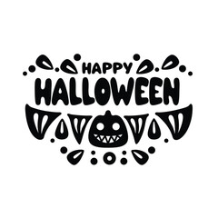 Happy Halloween text banner, vector Premium Vector