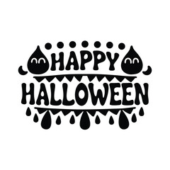 Happy Halloween text banner, vector Premium Vector