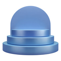 Fototapeta premium Blue podium isolated on transparent background