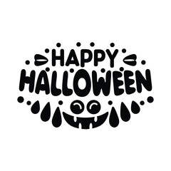Happy Halloween text banner, vector Premium Vector