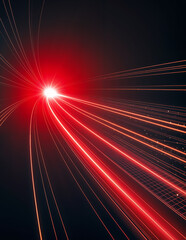dynamic red light streak with futuristic glow background