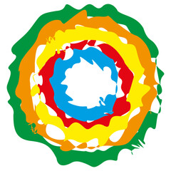 Vibrant circular pattern. Abstract colorful design. Dynamic round texture. Vector illustration.