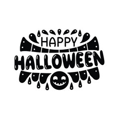 Happy Halloween text banner, vector Premium Vector