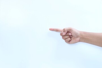 Pointing gesture with index finger