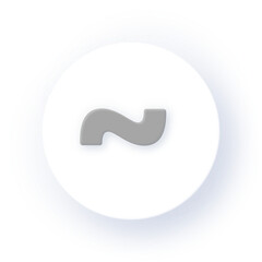 Neumorphism Soft Shadow Tilde Symbol Icon Wave Line Typography Character Text UI UX School Design Learning Font Drop Shadow on Dark Background Neumorphic