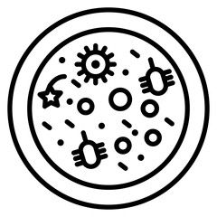 Bacteria Petri Dish Icon