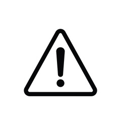 A triangular road warning sign features a red border and an exclamation mark, symbolizing attention, caution, and potential hazard