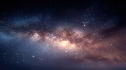 Fototapeta premium Stunning view of the Milky Way galaxy with vibrant stars and cosmic dust.