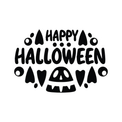 Happy Halloween text banner, vector Premium Vector