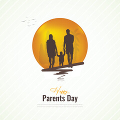 Happy parents day social media post template. Parents day banner design. Suitable for Poster, Banners, campaign and greeting card.