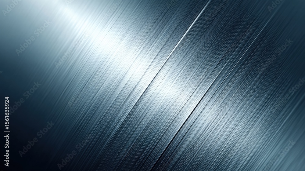 Poster highly detailed shiny metallic surface with brushed texture and reflective sheen.
