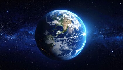 Earth: A Celestial Blue Marble in Cosmic Embrace