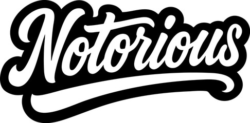 notorious logo in black over white