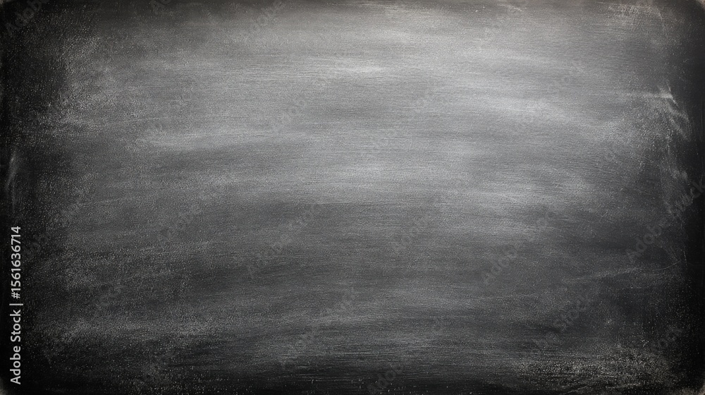 Poster Empty blackboard with chalk smudges and textured surface for education or presentation use.