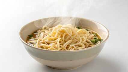 Bowl of Noodles Isolated on White Background