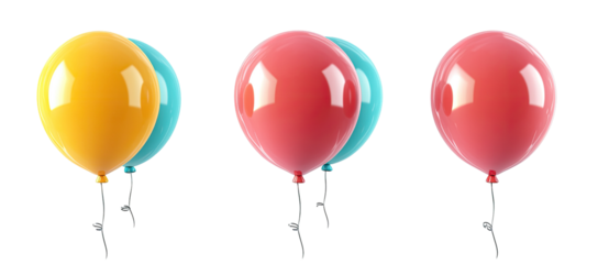 Three colorful glossy balloons