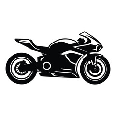Obraz premium Electric Motorcycle Silhouette, Vector, Illustration, Icon, Logo, White Background.