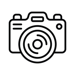 Camera icon creatively designed in outline style